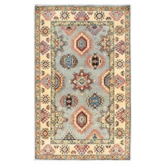 2
10 "x4
7" Nimbus Cloud Gray Vibrant Wool Special Kazak Oriental Dense Weave Rug