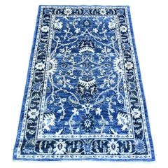 2
10 "x4
8" Boeing Blu annodato a mano in lana Peshawar Mahal Design/One XL Runner Rugs