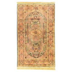 2'10"x5'2" Bone Brown 400 KPSI Chinese Pure Silk Hand Knotted Tea Washed Rug