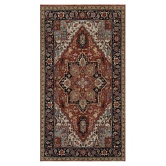 2'10"x5'2" Red Antiqued Fine Heriz Re-Creation Hand Knotted Wool Oriental Rug