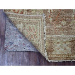 2'10"x6' Cedar Brown Hand Knotted Afghan Angora Oushak Wool Runner Oriental Rug