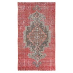 2
10"x6
5" Red Vintage Persian Hamadan Open Field Design Hand Knotted Wool Rug