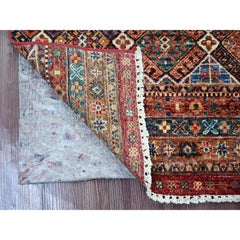 2'10 "x8' Berry Red Afghan Pure Wool Super Kazak Hand Knots Rugs