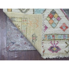 2'10"x8' Gray Anatolian Village Inspired Design Hand Knotted Wool Runner Rug