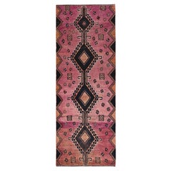2
10"x8
Pink Vintage Persian Shiraz Hand Knotted 100% Wool Runner Worn Rug