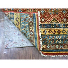 2'10 "x8'1" Afghan coloré Super Kazak Khorjin Design Tapis de laine noué à la main