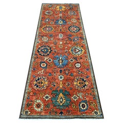 2'10"x8'2" Red Northwest Persian All Over Design Hand Knotted Wool Runner Rug