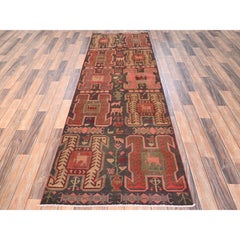 2'10"x9' Carob Brown Vintage Northwest Persian Hand Knotted Wool Runner Rug