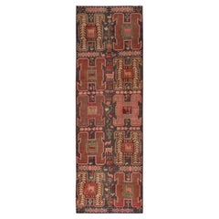 2'10"x9' Carob Brown Vintage Northwest Persian Hand Knotted Wool Runner Rug