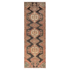 2
10"x9
 Chocolate Brown Vintage Northwest Persian Hand Knotted Wool Runner Rug