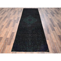 2'10"x9' Red Overdyed Vintage Persian Bakhtiar Hand Knotted Wool Runner Rug