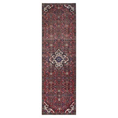 2
10"x9
3" Red Vintage Persian Hussainabad Hand Knotted Pure Wool Runner Rug