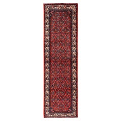 2'10"x9'5" Red Full Pile New Zoroastrian Hand Knotted Wool Runner Oriental Rug