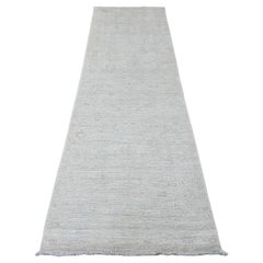 2
10 "x9
7" Weiß Afghan Angora Oushak Handgeknüpft Reine Wolle Läufer Orientteppich