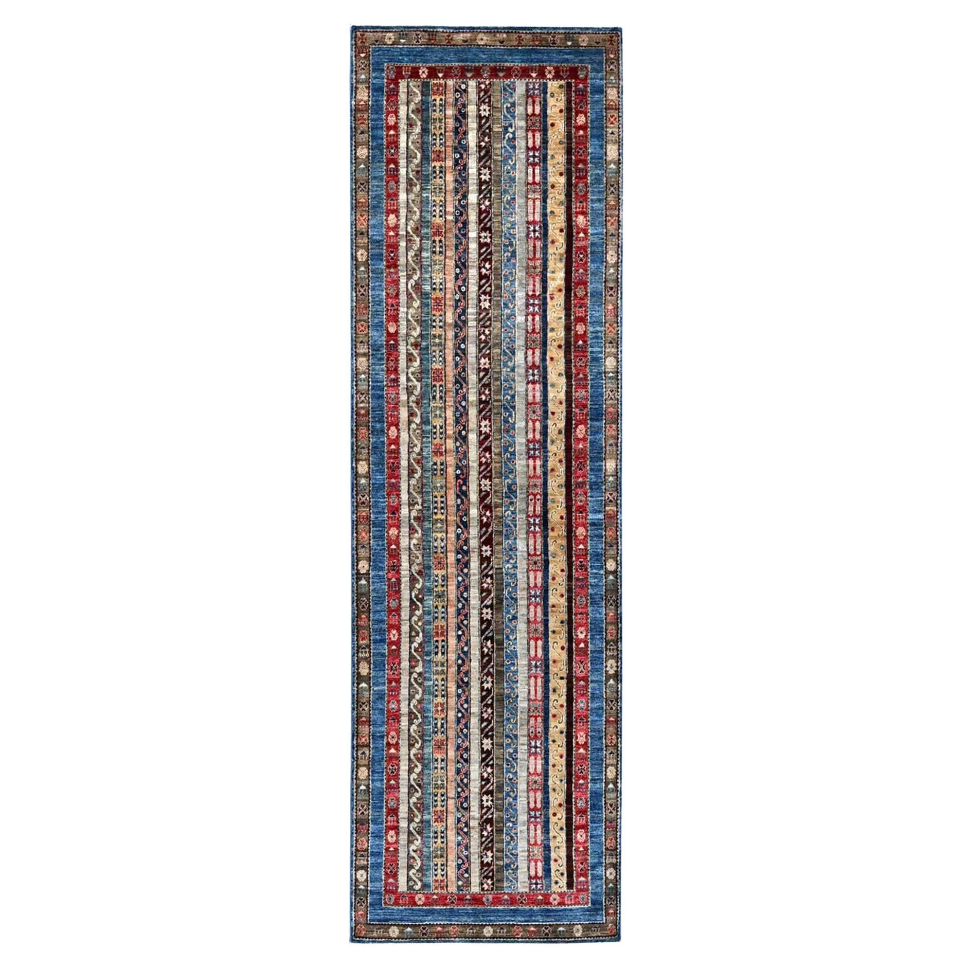 2'10"x9'9" Ivory Super Kazak Shawl Design Hand Knotted Wool Runner Rug