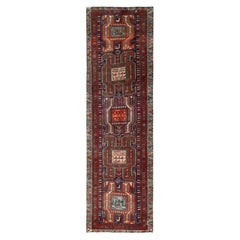 2'10"x9'9" Purple Wool Vintage Northwest Zoroastrian Hand Knotted Runner Rug