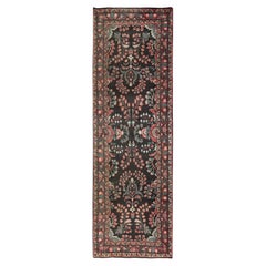 2'10"x9'9" Umber Brown Vintage Zoroastrian Lilahan Hand Knotted Wool Runner Rug