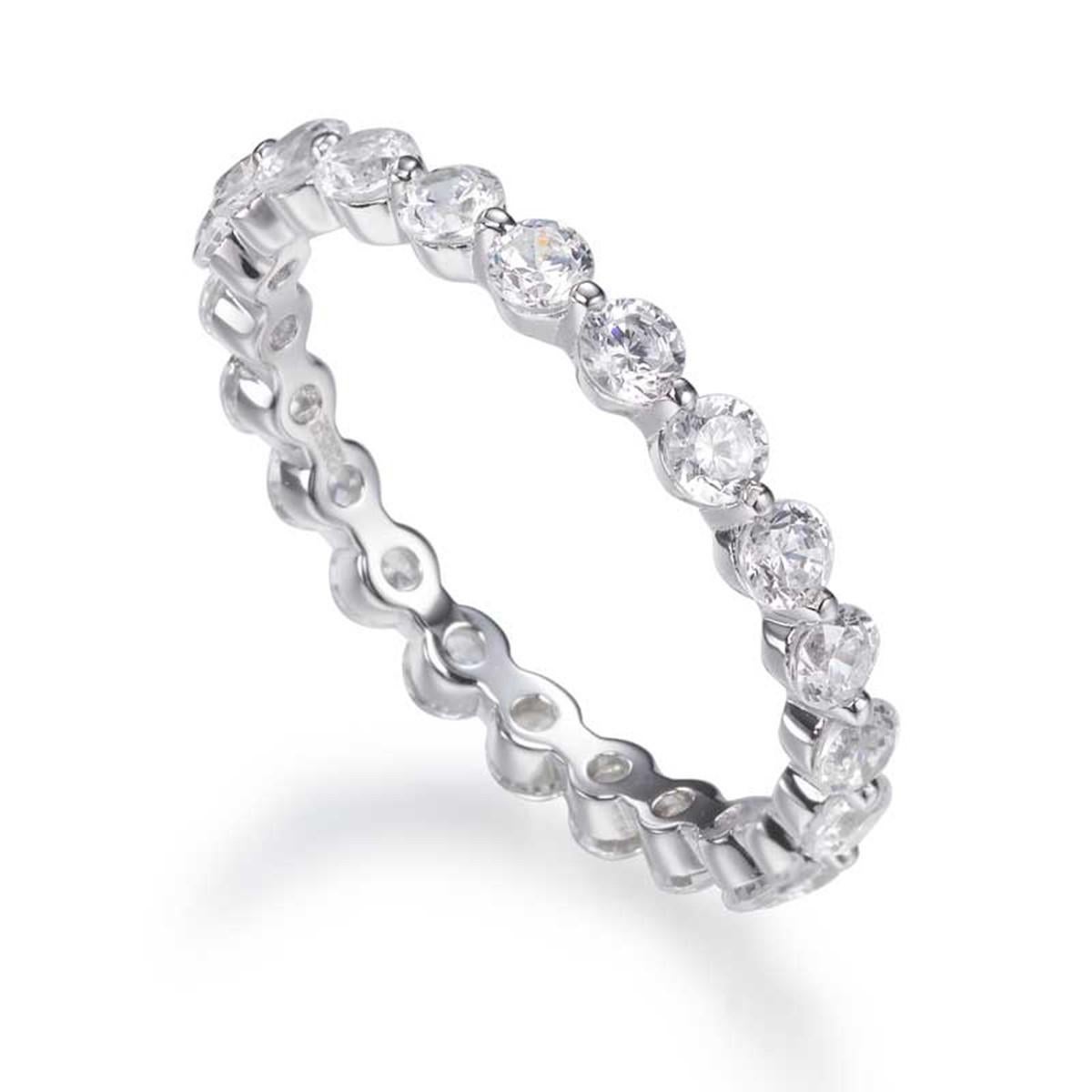 brilliant cut cubic zirconia eternity ring