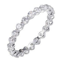 Bague de mariage avec zirconium cubique de 2,11 carats, taille brillante, de type designer, pour une éternité complète