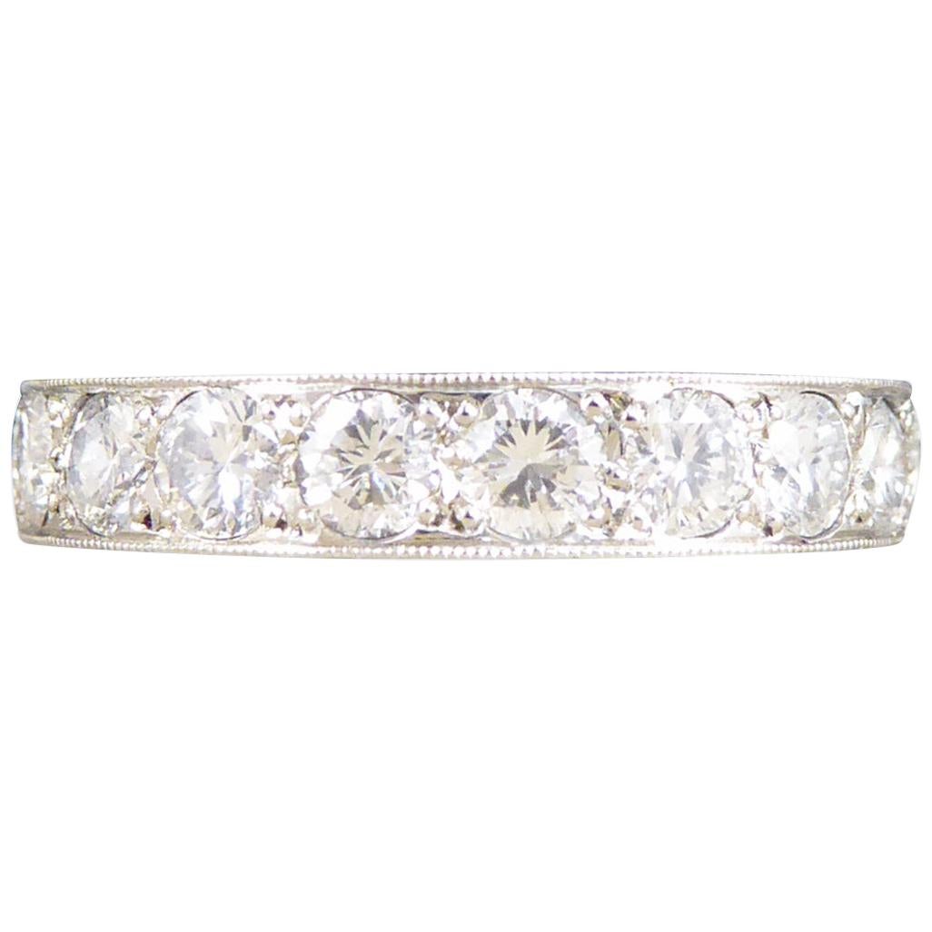 2.11 Carat Brilliant Cut Diamond Full Eternity Ring in Platinum For Sale