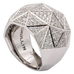 2.11 Carat Brilliant-Cut Diamond-Set Solid Gold Polygonal Cocktail Ring
