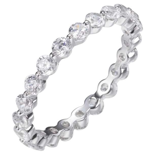 2.11 Carat Brilliant Cut Cubic Zirconia Designer Full Eternity Band Bridal Ring