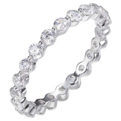 2,11 Karat Brillantschliff Cubic Zirkonia Designer Full Eternity Band Brautring