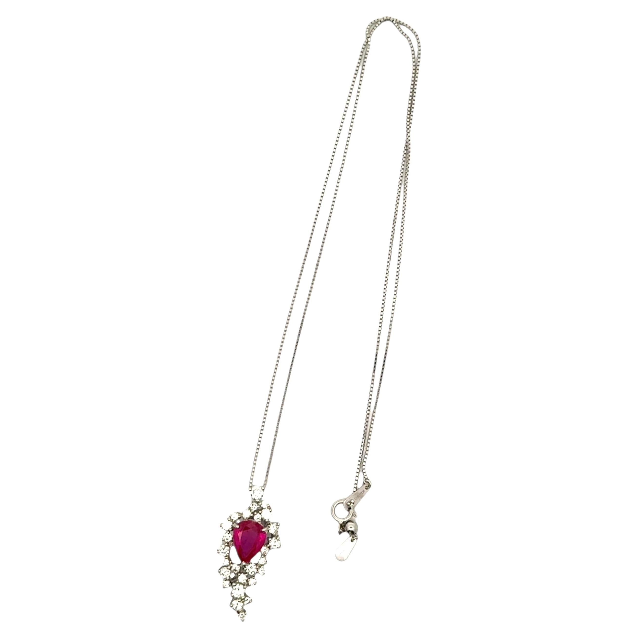 2.11 Carat Burmese Ruby Diamond Platinum Pendant Necklace, GIA Certified