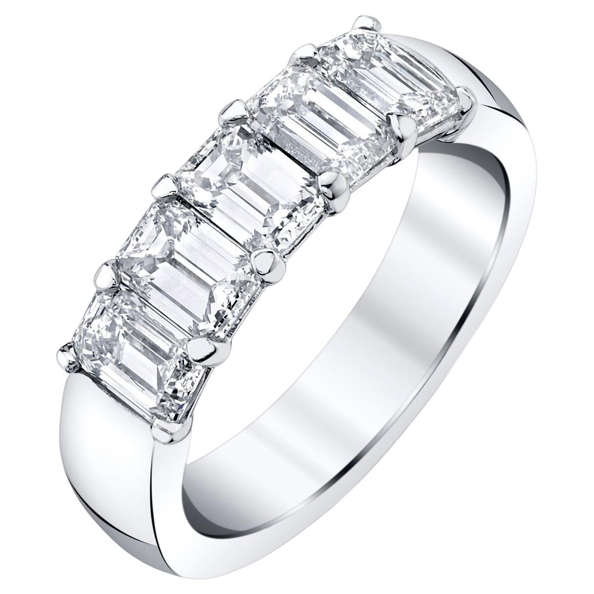 2.11 Carat Diamond Anniversary Band Platinum  For Sale