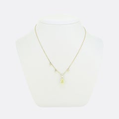 2.11 Carat Fancy Yellow Diamond Necklace
