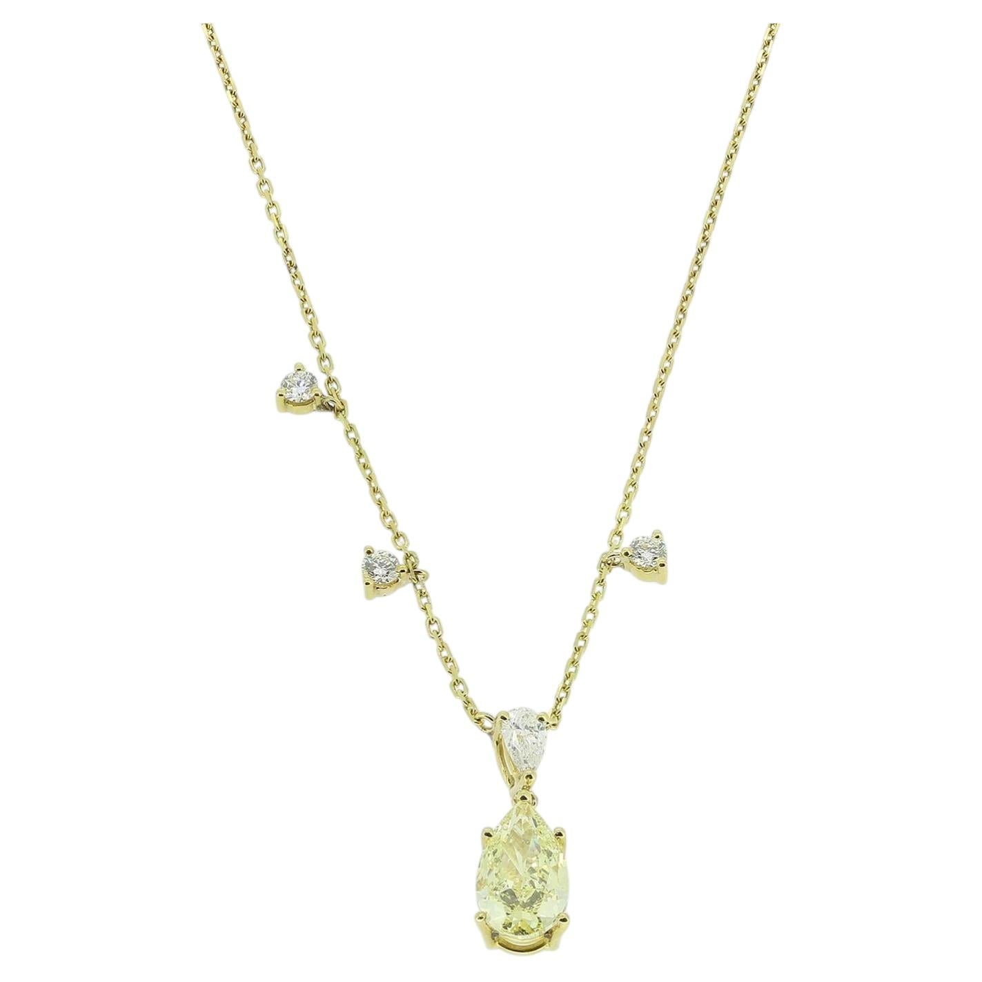 Collana di diamanti gialli fantasia da 2.11 carati