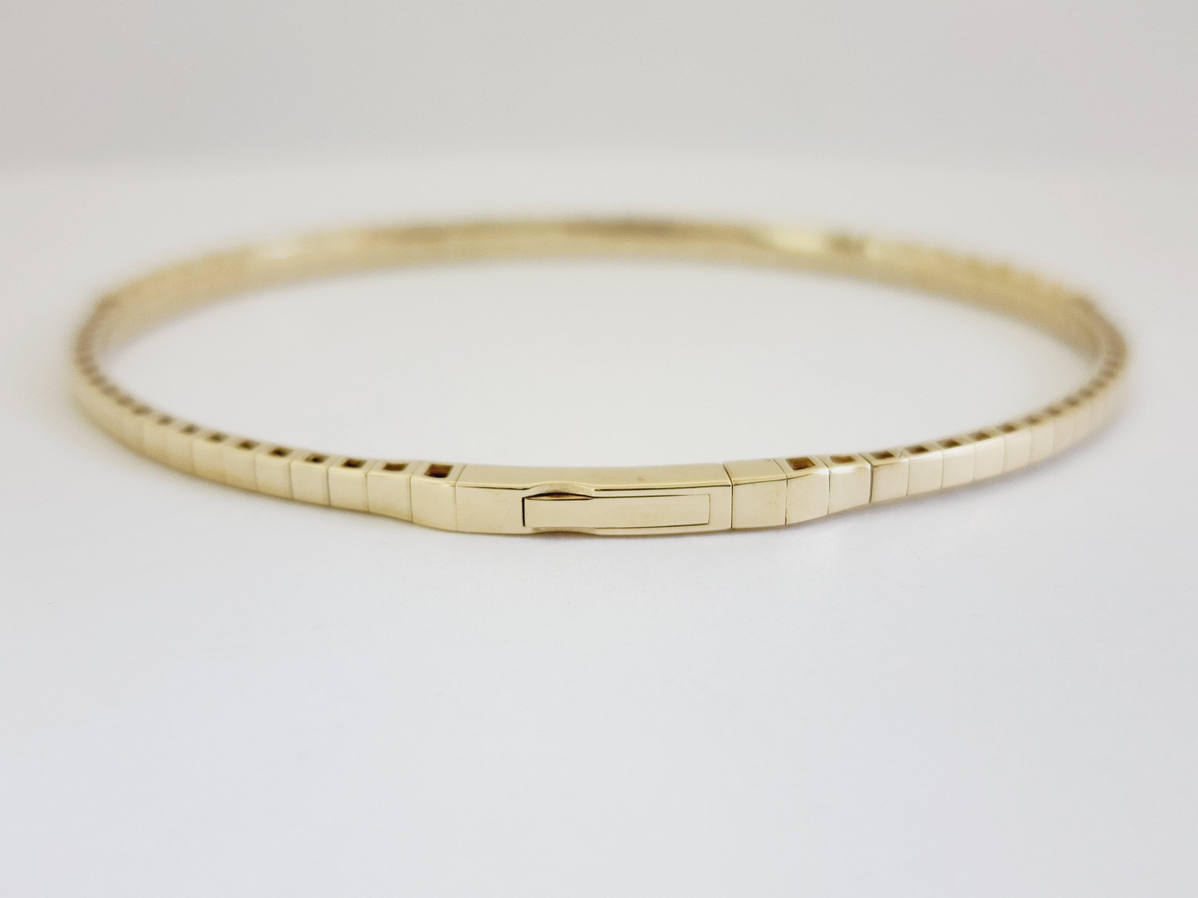 2,11 Karat Flexibler Armreif Gelbgold 14 Karat Tennisarmband für Damen oder Herren
