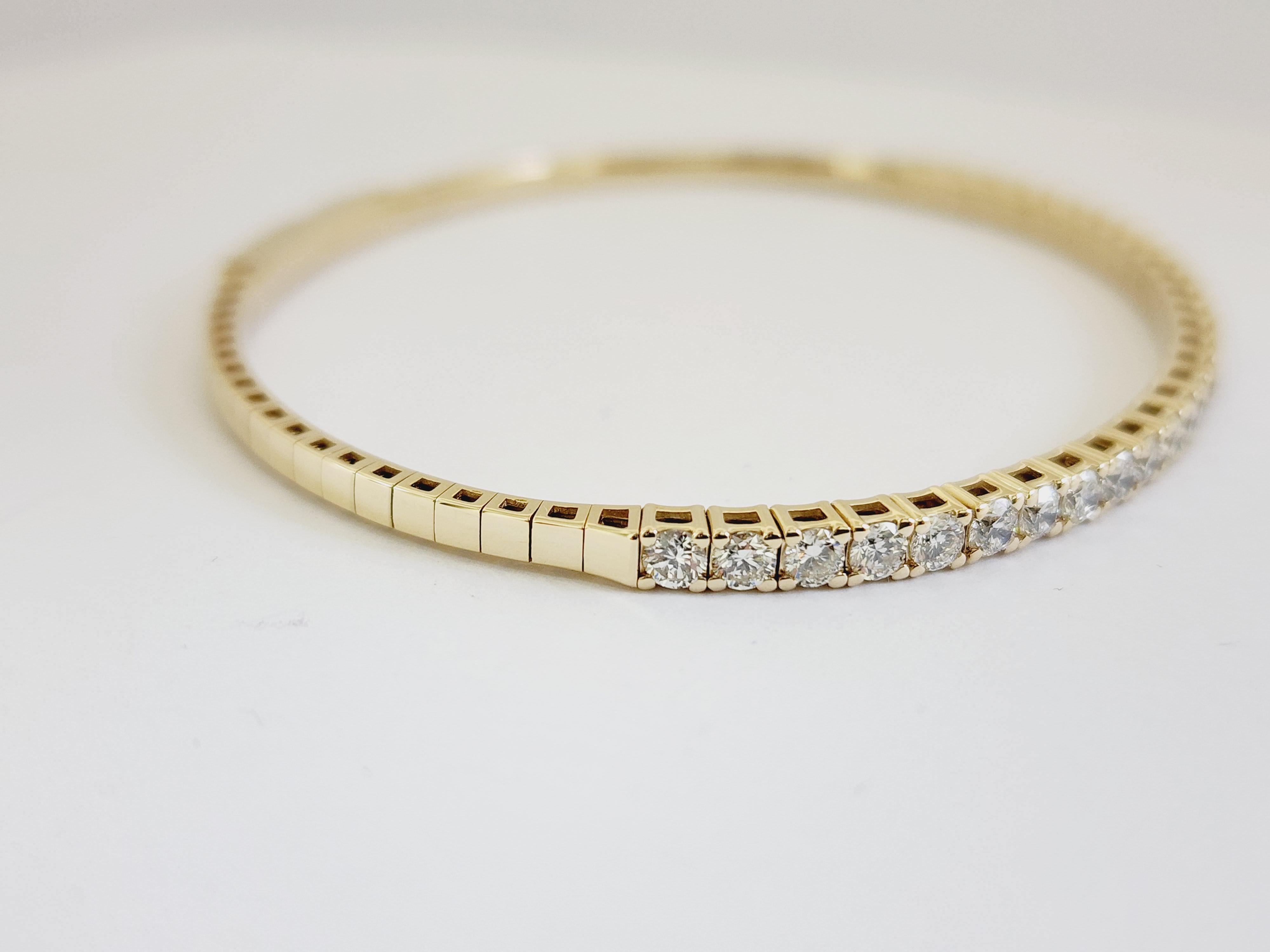 2,11 Karat Flexibler Armreif Gelbgold 14 Karat Tennisarmband 1
