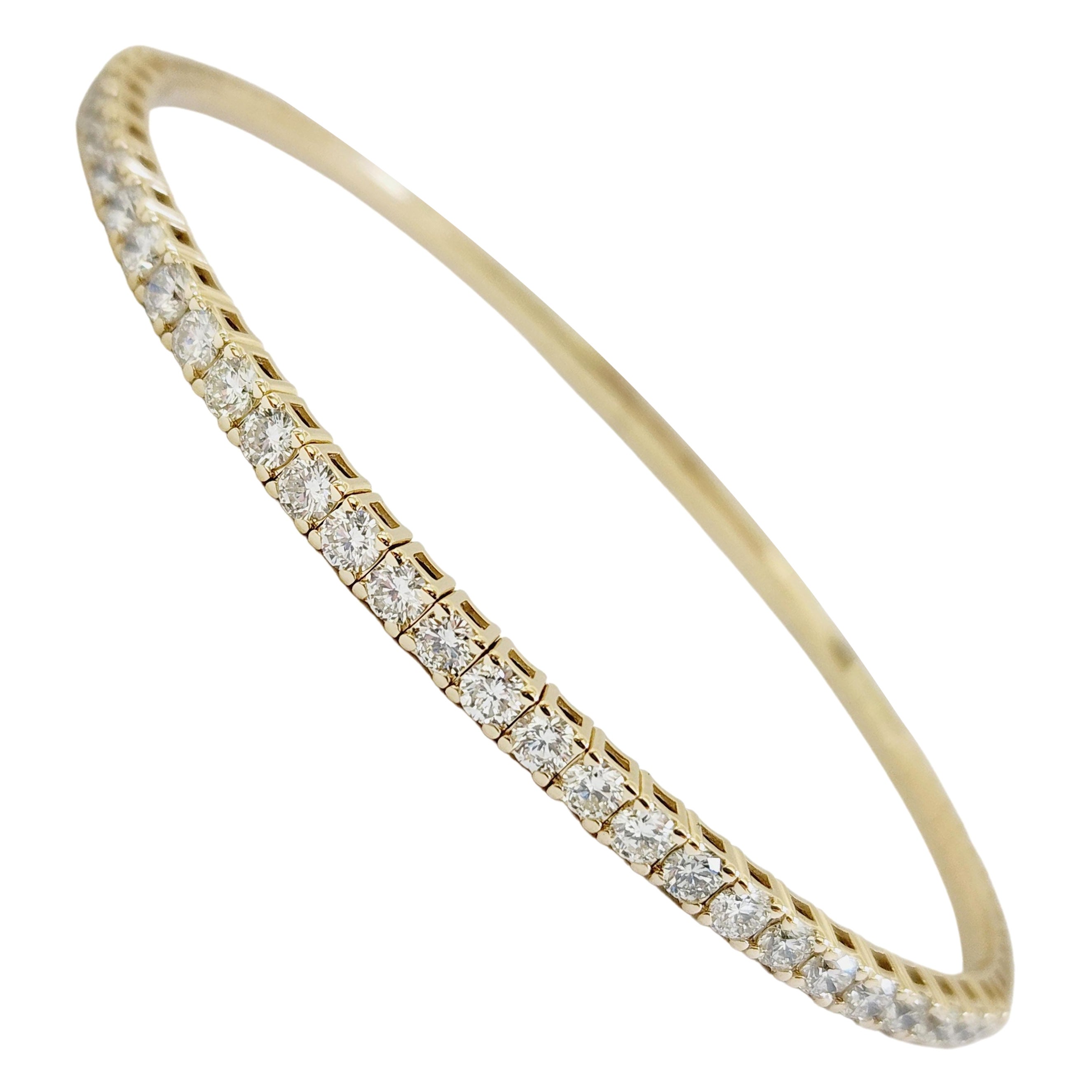 2,11 Karat Flexibler Armreif Gelbgold 14 Karat Tennisarmband