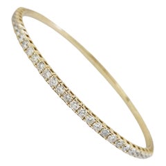 2,11 Karat Flexibler Armreif Gelbgold 14 Karat Tennisarmband