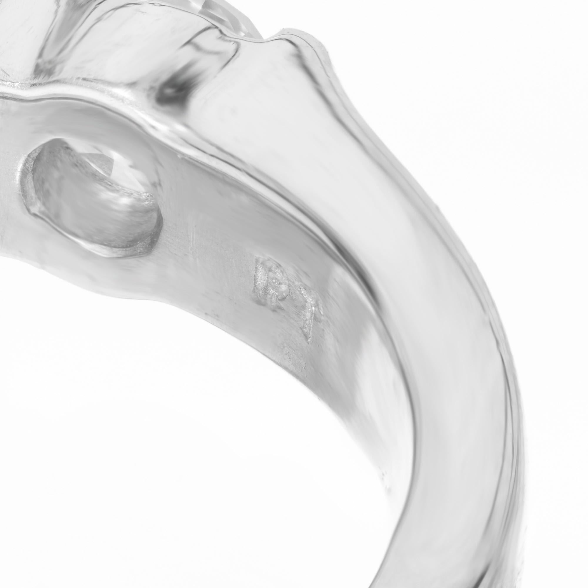 2.11 Carat GIA Certified Sapphire Diamond Platinum Three-Stone Engagement Ring For Sale 2