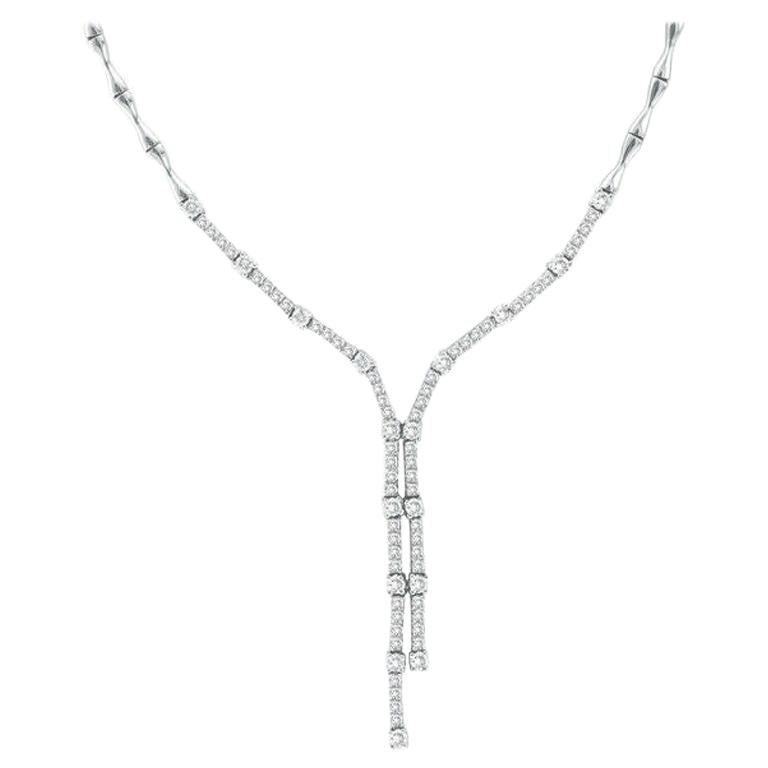 2.11 Carat Natural Diamond Fashion Necklace 14 Karat White Gold For Sale