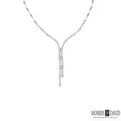 Collana con diamanti naturali da 2,11 carati in oro bianco 14 carati