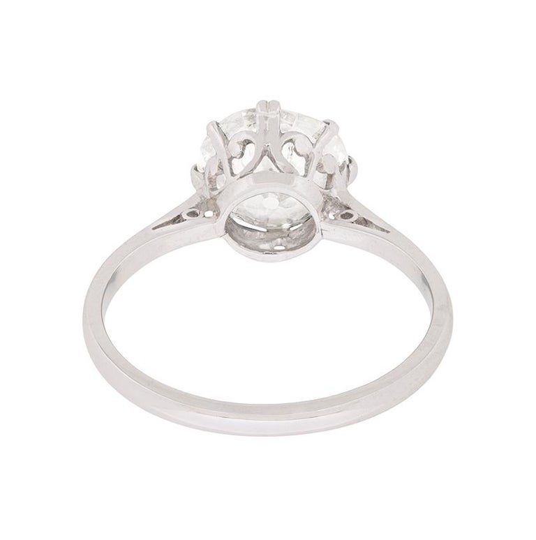 2.11 Carat Old Cut Diamond Solitaire Ring, circa 1920s In Excellent Condition In London, GB