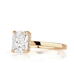 2,11 Karat Diamantring Brillant Weiß 14K Weißgold Moderner Adel