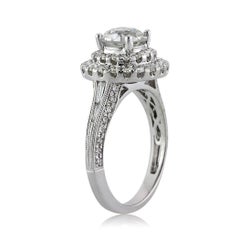 2.11 Carat Round Brilliant Diamond Ring Brilliant White 14K Gold Modern Nobility