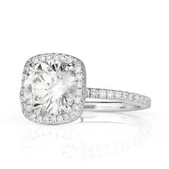 2.11 Carat Round Brilliant Diamond Ring Brilliant White 14K White Gold