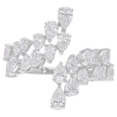 2.11 Carat SI/H Pear Brilliant Cut Diamond Wrap Ring 14 Karat White Gold Jewelry