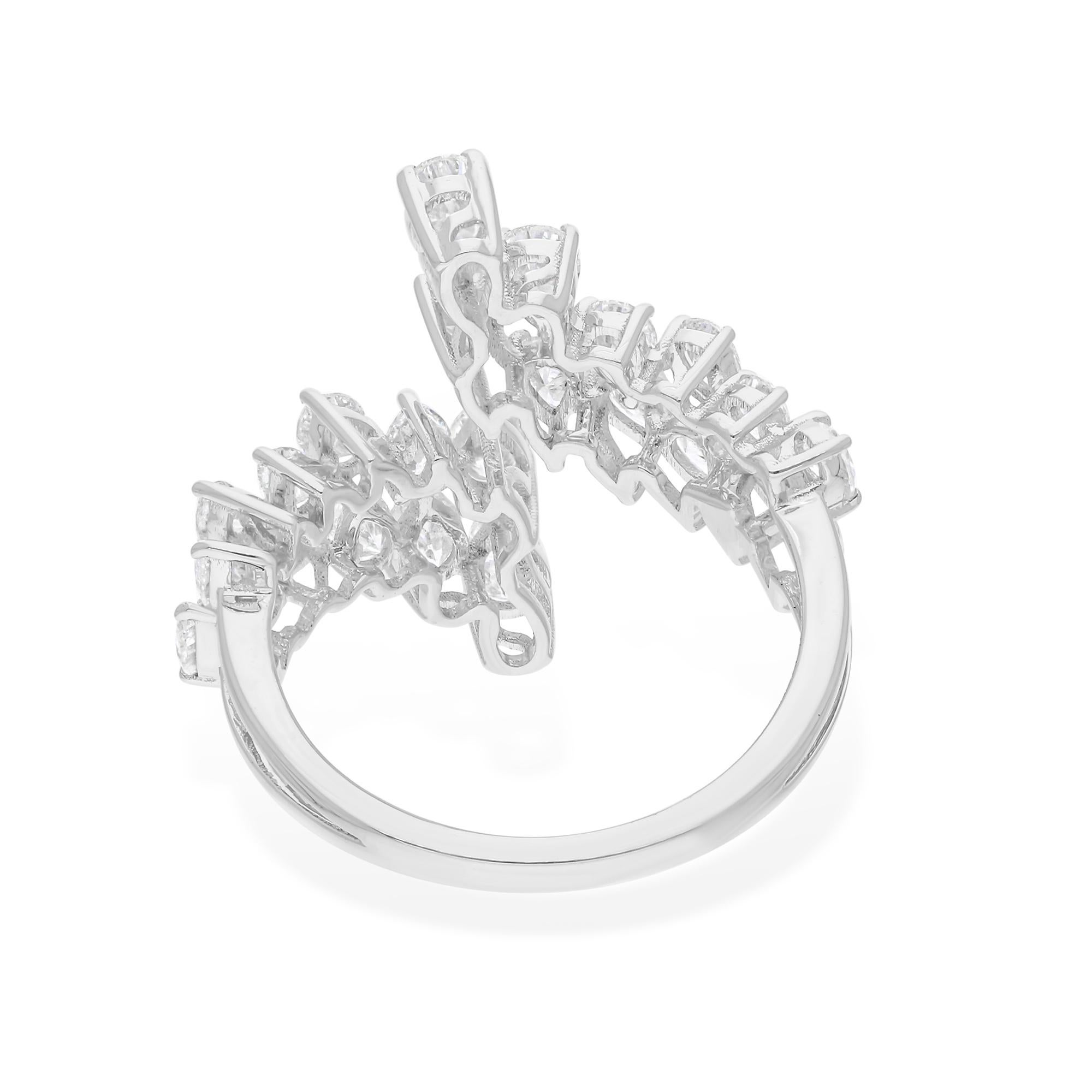 2,11 Carati SI/H Pear Brilliante Cut Diamond Wrap Ring Gioielli in oro bianco 18 carati In condizioni Nuovo in vendita a Diera, Dubai