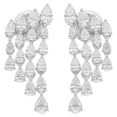 2.11 Carat SI/H Pear Diamond Chandelier Earrings 18 Karat White Gold Jewelry