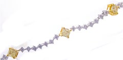2.11 Carat T.W. Yellow Diamond 14 Karat Two-Tone Gold Bracelet