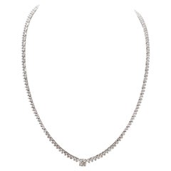 2.11 Carats Diamond Necklace 14 Karat White Gold 16''