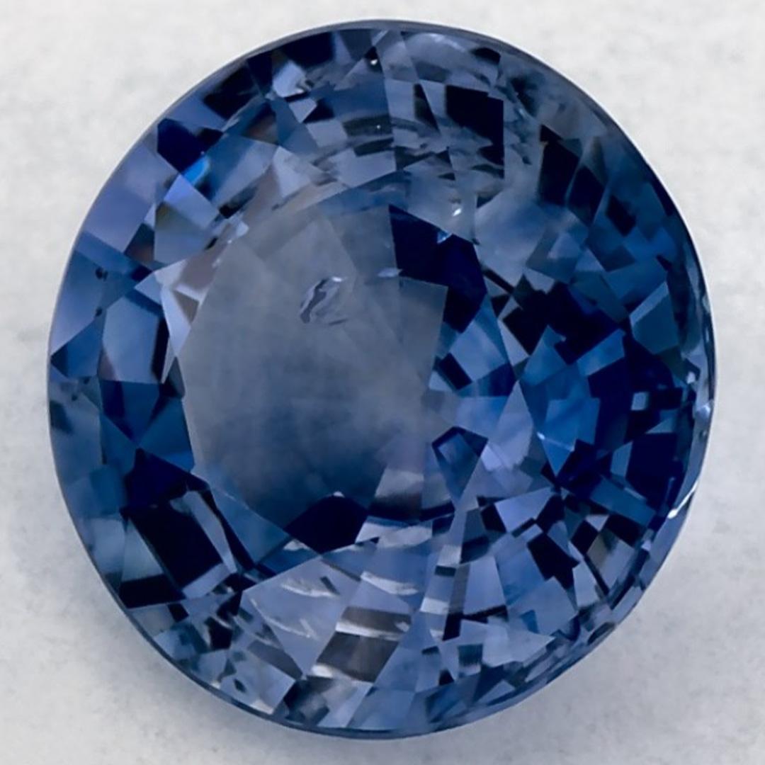 Taille ronde 2.11 Ct Blue Sapphire Round Loose Gemstone (pierre précieuse en vrac) en vente