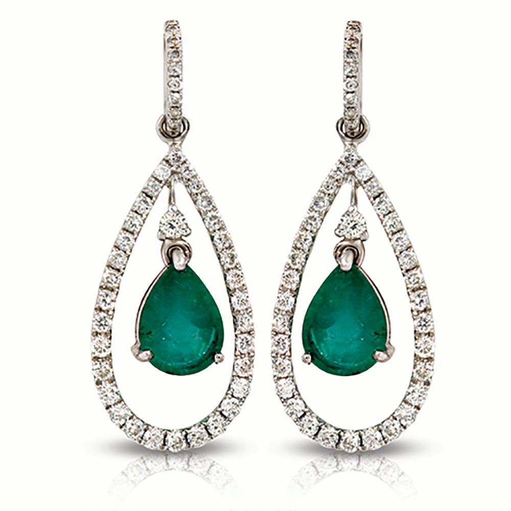 100% Authentic, 100% Customer Satisfaction

Height: 1.15 Inches

Width: 12 mm

Metal:18K White Gold

Hallmarks: 18K

Total Weight: 5.2 Grams

Stone Type: 2.11 CT Natural Emerald & G SI2 0.98 CT Diamonds

Condition: New

Estimated Price: $3500

Stock