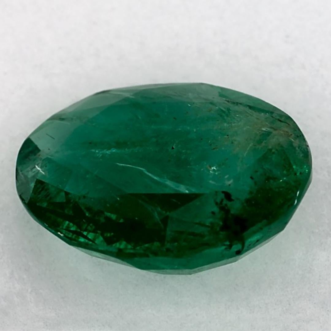 2.11 Ct Emerald Oval Loose Gemstone In New Condition For Sale In Fort Lee, NJ